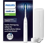 Philips 5500 HX7110/02 Brosse à dents sonique nouvelle génération, adulte, sonique, soins quotidiens, blanchiment, 62000 coups par minute, blanc, 2 min, 4 x 30 sec