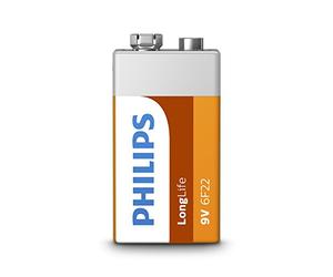 PHILIPS 6F22L1B/10 - Piles Longue Durée - 1 pièce 6F22-9V