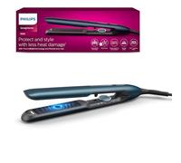 Philips 7000 Series - Lisseur, technologie ThermoShield, ionique, plaques avec revêtement céramique infusé à l'huile d'argan, bleu canard métallisé, modèle BHS732/00