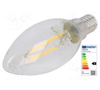 Philips Ampoule flamme transparente à filament 25W B35 E14