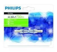 Philips 924587044220 ecohalo crayon r7s 78 mm 48 w 1bl/10 ampoules à economie d'énergie 230v Incolore G