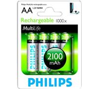 PHILIPS AA LR06 BLISTER 4 PILES 2100mAh ROUGE A UTILISER Phil-R6B4A210/10