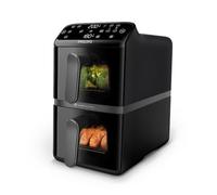 Philips AirFryer Série 4000 10L VerticalDuo - Double panier, RapidAir, cuisson synchronisée, 2 repas en même temps, gain de 45% d’espace, revêtement céramique sans PFAS, fenêtres de cuisson (NA460/00)