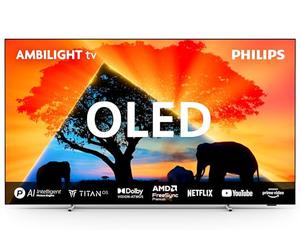 Philips Ambilight 55OLED759 Smart TV OLED 4K - Écran 55 Pouces, Plate-Forme P5 AI Perfect Picture Ultra HD, Titan OS, Dolby Vision et Son Dolby Atmos, Fonctionne avec Alexa et Google Assistant