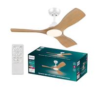 Philips Olas Ventilateur de Plafond, 3 Pales, Lumière LED 24 W, Moteur DC, Température de Couleur (3000 K-4300 K-6500 K) avec Fonction Variateur, Télécommande Incluse, blanc, 42"