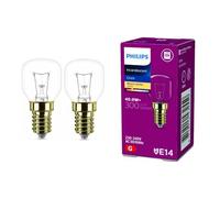 Philips Ampoule E14 40 W Four forme de goutte Diamètre 29 mm, résistantes à max. 300 °C. Lot de 2 blanc chaud