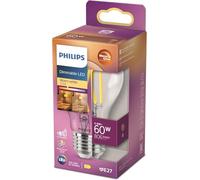 Philips Ampoule LED A60 Dimmable, Culot E27, 60W, Pack de 1, Transparente | Ampoule à Filaments, Culot E27 (grosse vis), Technologie Warmglow, Intensité Réglable, Équivalent 60W, Économie d'énergie 90%