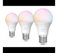 Philips Ampoule LED Connectée E27 Blanc Multicolore 3-Pack, 806lm, 8W (Eq. 60W), Bluetooth/Zigbee, 2200-6500K, IP20, Durée 25000h