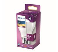 Philips ampoule LED Equivalent 40W B22 Blanc chaud non dimmable, verre