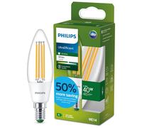 Philips Ampoule LED Flamme E14 2,3 W (équiv. 40 W) 3000K Blanc chaud 40×125 mm 1 pc