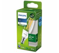 Philips ampoule LED Flamme classe A, 40W, 3000K Blanc, transparente, verre