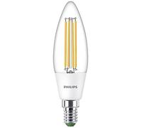 Philips Ampoule LED Flamme E14 2,3 W (équiv. 40 W) 3000K Blanc chaud 40×125 mm 1 pc