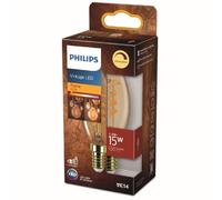 Philips Ampoule Led Flamme E14 - 15w Blanc Chaud Ambré - Compatible Variateur - Verre