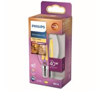 PHILIPS Ampoule LED Flamme E14 - 40W Blanc Chaud Claire - Verre - Compatible Variateur
