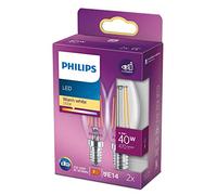 Philips LEDclassic Pack de 2 ampoules B35 E14, 2700 K, 4,3 W, 8718699777616, B35