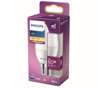 Philips ampoule LED Flamme E14 60W Blanc Chaud Dépolie