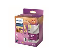 Philips ampoule LED Globe E27 60W Blanc Chaud Claire Compatible Variateur, verre