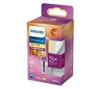 Philips ampoule LED Sphérique E14 25W Blanc Chaud Claire, Verre, Compatible Variateur, Lot de 1