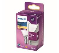 Philips ampoule LED Sphérique E14 25W Blanc Chaud Dépolie