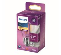 Philips ampoule LED Sphérique E27 40W Blanc Chaud Claire, Verre