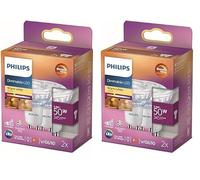 Philips ampoule LED Spot GU10 50W Blanc Chaud Compatible Variateur, Verre, Lot de 4