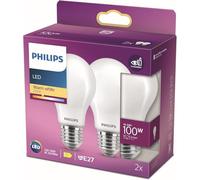 Philips Ampoule dépolie à filament 100 W A60 E27 x2