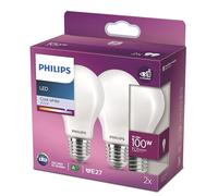 Philips ampoule LED Standard E27 100W Blanc Froid Dépolie, Verre, Lot de 2