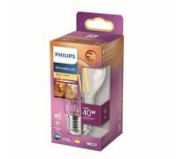 Philips ampoule LED Standard E27 40W Blanc Chaud Claire Compatible Variateur, verre