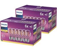 Philips ampoule LED Standard E27 40W Blanc Chaud Claire, Verre, 2 x Lot de 6 (12 Total)