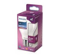 Philips ampoule LED Standard E27 60W Blanc très froid, Dépolie, verre
