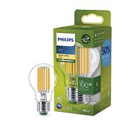 Philips, ampoule LED Ultra Efficient Classe A, 100W, culot E27, blanc chaud 2700K, transparente