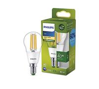 Philips ampoule LED Ultra Efficient 40W, culot E14, format sphérique, Blanc chaud 2700K, verre