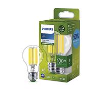 Ampoule LED Ultra Efficient Classe A - PHILIPS - 100W - E27 - Blanc froid 4000K - Transparente - Verre
