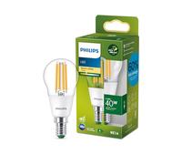 Philips ampoule LED Ultra Efficient 40W, culot E14, format sphérique, Blanc chaud 2700K, verre
