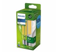 Philips ampoule LED Ultra Efficient classe A, 75W, 3000K Blanc, transparente, verre