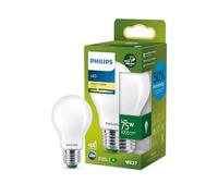 Philips ampoule LED Ultra Efficient Classe A, 75W, culot E27, blanc chaud 2700K, dépolie