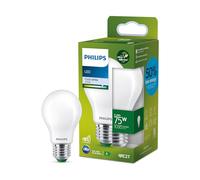 Philips ampoule LED Ultra Efficient Classe A, 75W, culot E27, blanc froid 4000K, dépolie