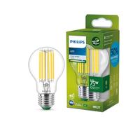 Philips ampoule LED Ultra Efficient Classe A, 75W, culot E27, blanc froid 4000K, transparente