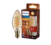 Philips Ampoule LED Vintage Ambrée 25 W, Culot E14, Blanc Chaud 2200K, Dimmable