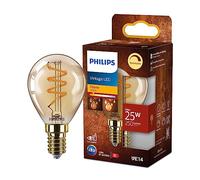 Philips Ampoule LED Vintage Ambrée 25 W, Culot E14, Blanc Chaud 2200K, Dimmable