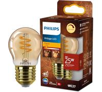 Philips Ampoule LED Vintage Ambrée 25 W, Culot E27, Blanc Chaud 2200K, Dimmable