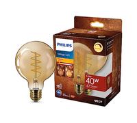 Philips Ampoule LED Vintage Ambrée 40 W, Culot E27, Blanc Chaud 2200K, Dimmable