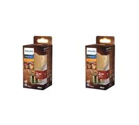 Philips ampoule LED vintage ambrée, 40W, culot E27, blanc chaud 1800K, non dimmable (Lot de 2)