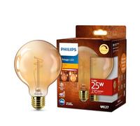 Philips Ampoule Vintage Amber Spiral G95, Dimmable, Sans scintillement, EyeComfort, 270 Lumen, Température 1800 K, 3.1 W=25 W, culot E27, Pack de 1