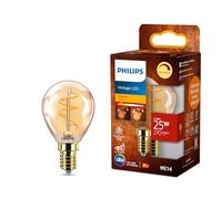 Philips Ampoule Vintage Amber Spiral P45, Dimmable, Sans scintillement, EyeComfort, 270 Lumen, Température 2200 K, 3.1 W=25 W, culot E14, Pack de 1