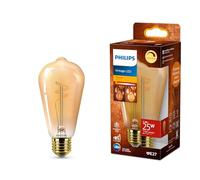 Philips Ampoule Vintage Amber Spiral ST64, Dimmable, Sans scintillement, EyeComfort, 270 Lumen, Température 1800 K, 3.1 W=25 W, culot E27, Pack de 1