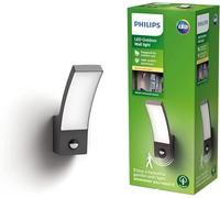 PHILIPS Applique d'extérieur LED Splay avec détecteur de mouvement [Blanc chaud - Gris anthracite] Résistante à l'eau IP44, pour éclairage de jardin, terrasse et terrasse