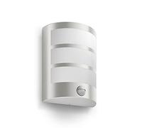 Philips, applique extérieure LED détection infrarouge PYTHON 6W, Blanc chaud 2700K - Inox