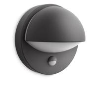 PHILIPS June Applique Murale Extérieure, IP44 Résiste aux Intempéries, Détecteur de Mouvement Infrarouge, Durable, Aluminium, Design Moderne, Gris Anthracite, Ampoule E27 Vendue Séparément