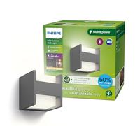 Philips Arbor UltraEfficient, Applique murale extérieure haut/bas 3,8 W, 2700 K, antracite, IP44 résistante aux intempéries
